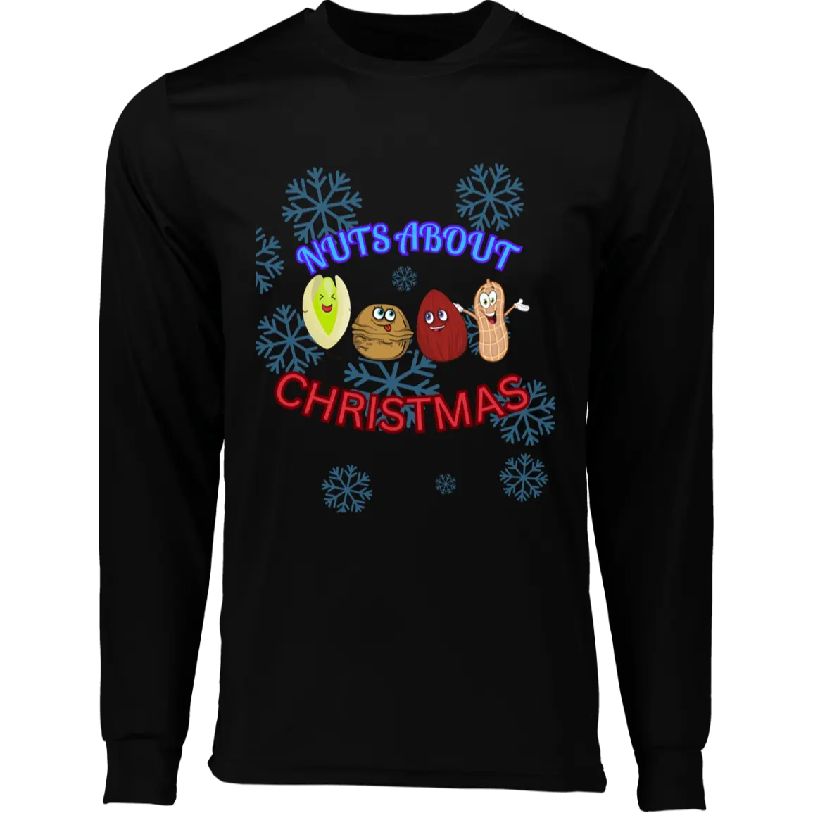 "NUTS About Christmas " Men Long Sleeve Moisture-Wicking Tee 