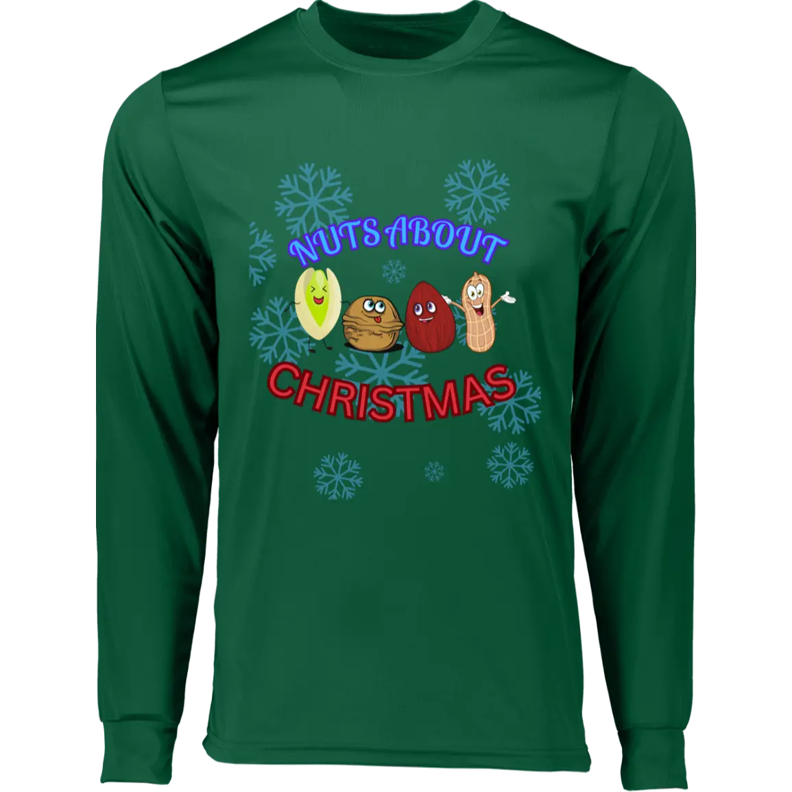 "NUTS About Christmas " Men Long Sleeve Moisture-Wicking Tee 