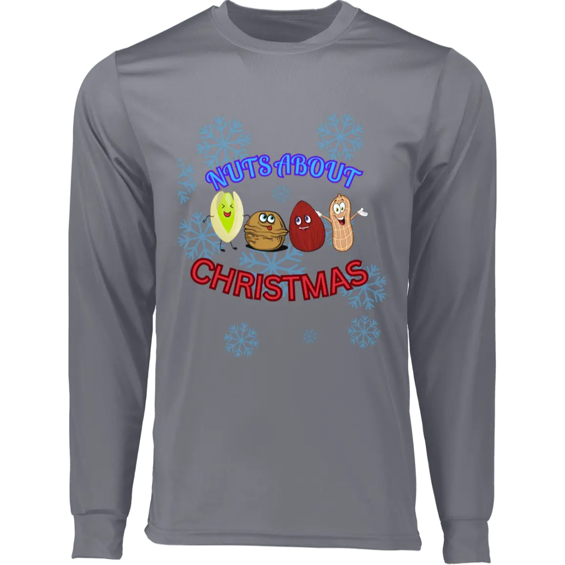 "NUTS About Christmas " Men Long Sleeve Moisture-Wicking Tee 