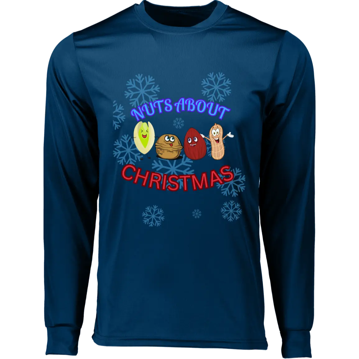 "NUTS About Christmas " Men Long Sleeve Moisture-Wicking Tee 