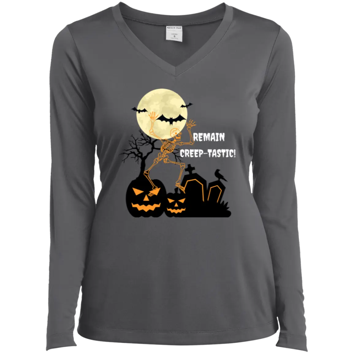 "REAMAIN CREEP-TASTIC" Ladies’ Long Sleeve Performance V-Neck Tee 