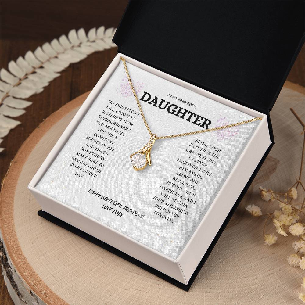 DAUGHTER BIRTHDAY " ALLURING" NECKLACE - DAD