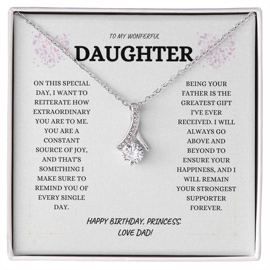 DAUGHTER BIRTHDAY " ALLURING" NECKLACE - DAD