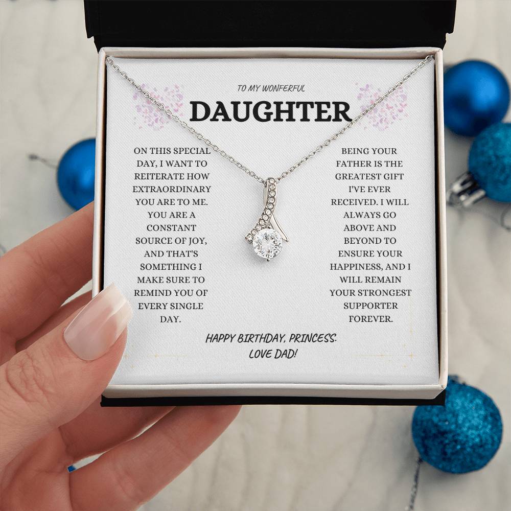 DAUGHTER BIRTHDAY " ALLURING" NECKLACE - DAD