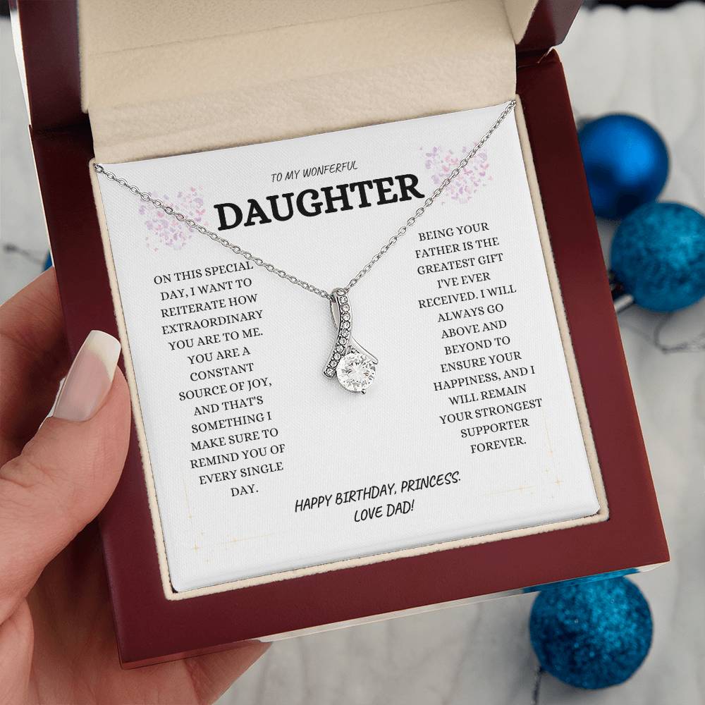 DAUGHTER BIRTHDAY " ALLURING" NECKLACE - DAD