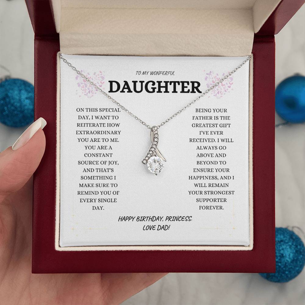 DAUGHTER BIRTHDAY " ALLURING" NECKLACE - DAD