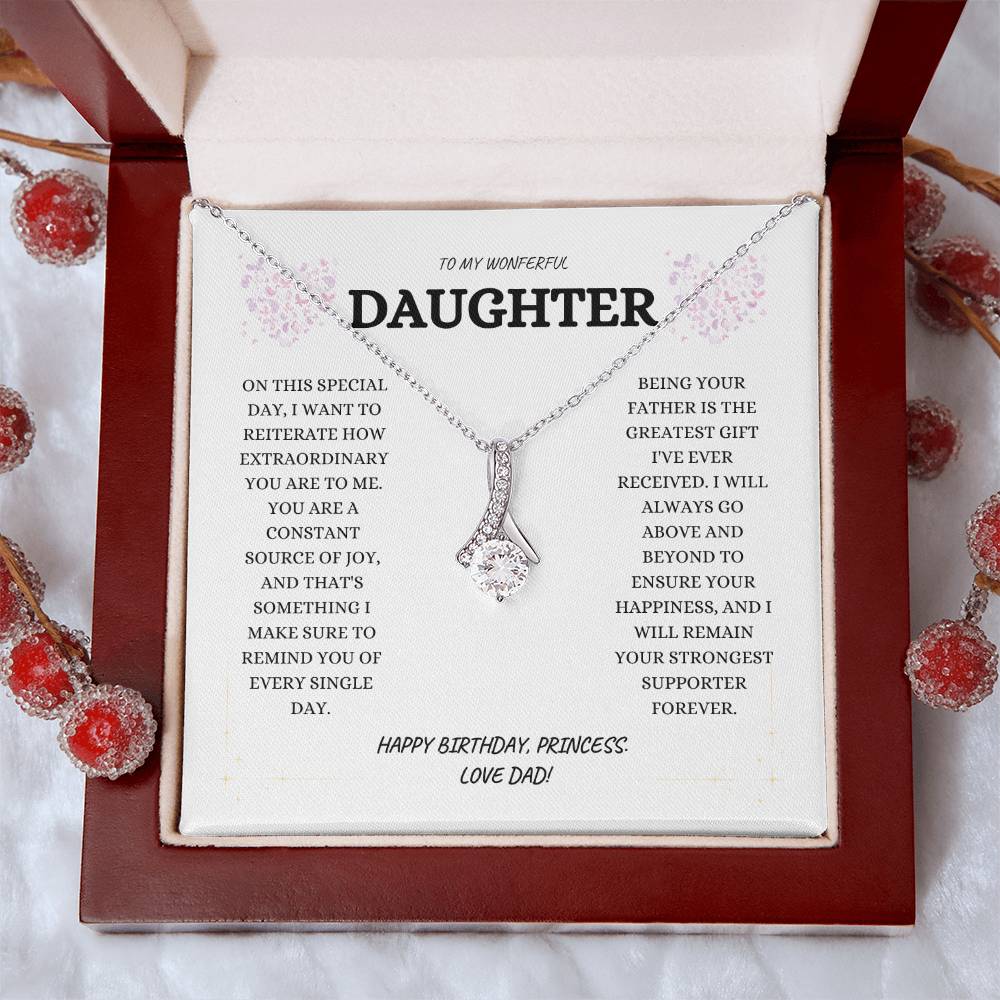 DAUGHTER BIRTHDAY " ALLURING" NECKLACE - DAD