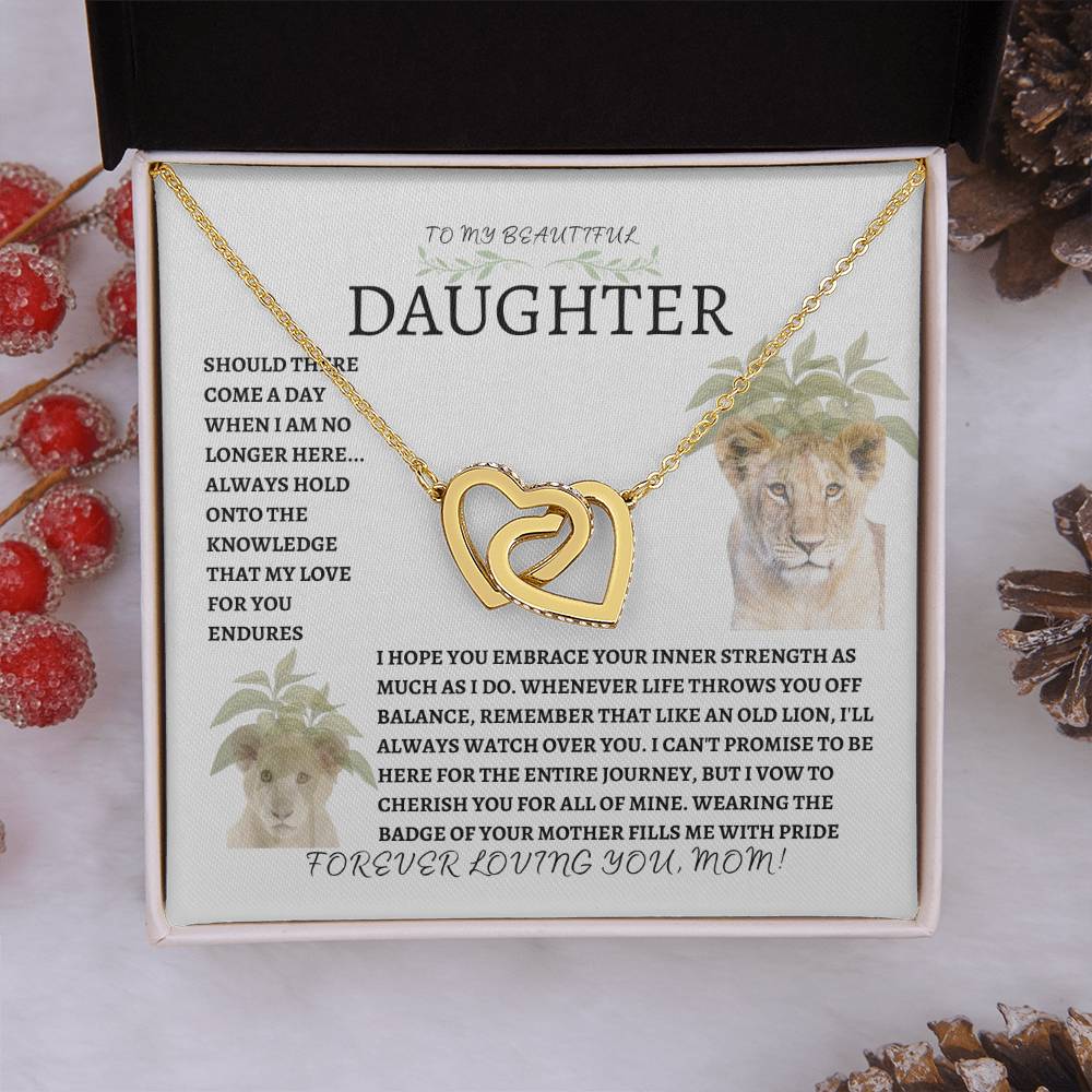 DAUGHTER " INTERLOCKING HEARTS" NECKLACE - MOM