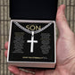 SON "ARTISAN CROSS NECKLACE on CUBAN CHAIN " MOM/DAD