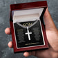 SON "ARTISAN CROSS NECKLACE on CUBAN CHAIN " MOM/DAD